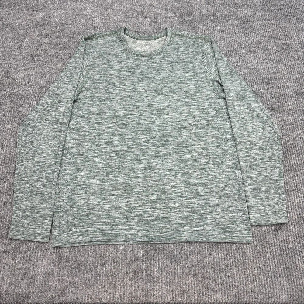 Lululemon Metal Vent Tech Long Sleeve Shirt Mens L Heathered Green Gym Athletic